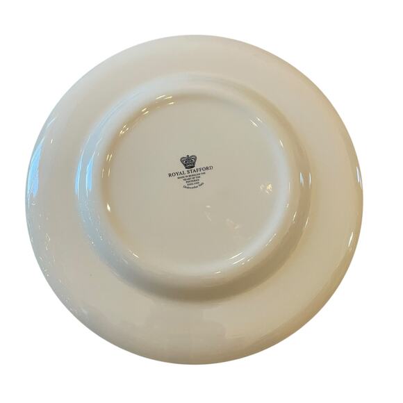 Royal Stafford Dinner Plates 11in Green & Gold Willow Pagoda Set of 4 New - Picture 11 of 16